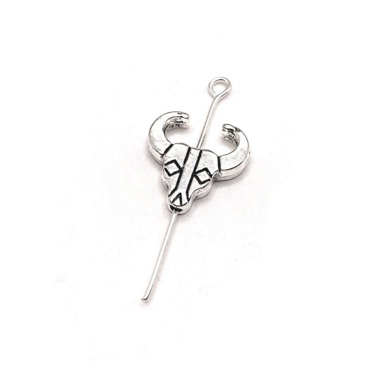 4, 20 or 50 Pieces: Southwestern Cattle Skull Spacer Charm Beads - Double Sided